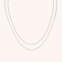 Illusion Double Chain Necklace in Silver