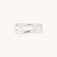 Crossover Illusion Band Ring in Silver