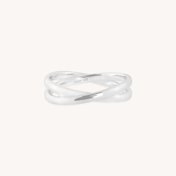 Crossover Illusion Band Ring in Silver