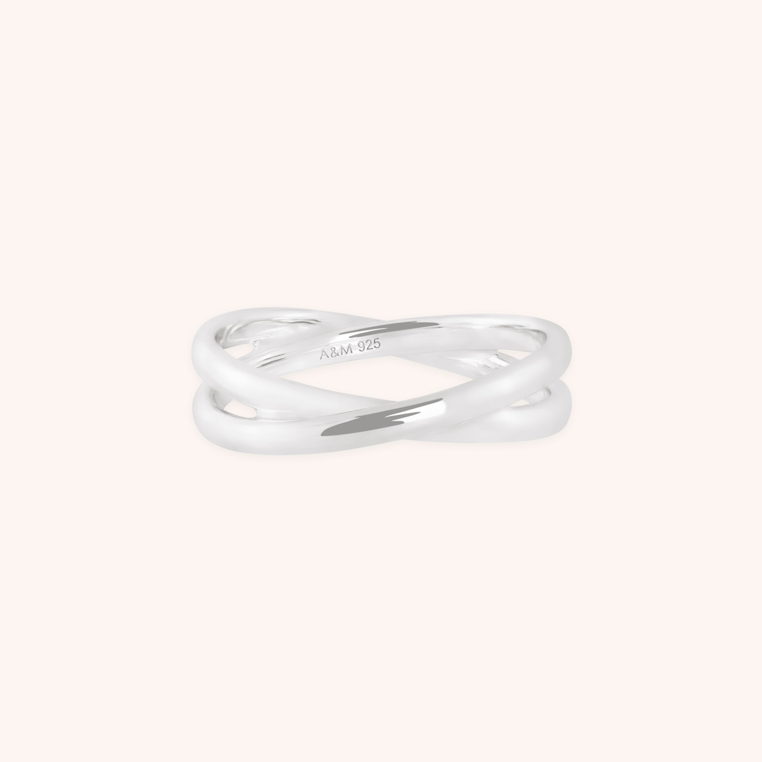 Crossover Illusion Band Ring in Silver