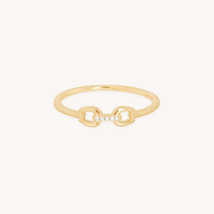 Diamond Hardware Ring in Solid Gold-Astrid &amp; Miyu