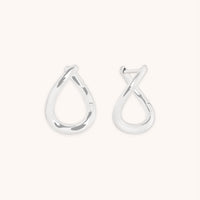 Molten Hoops in Solid White Gold-Astrid &amp; Miyu