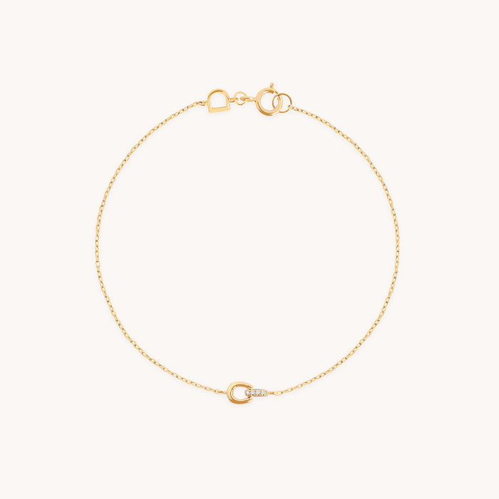 Diamond Hardware Pendant Bracelet in Solid Gold-Astrid &amp; Miyu
