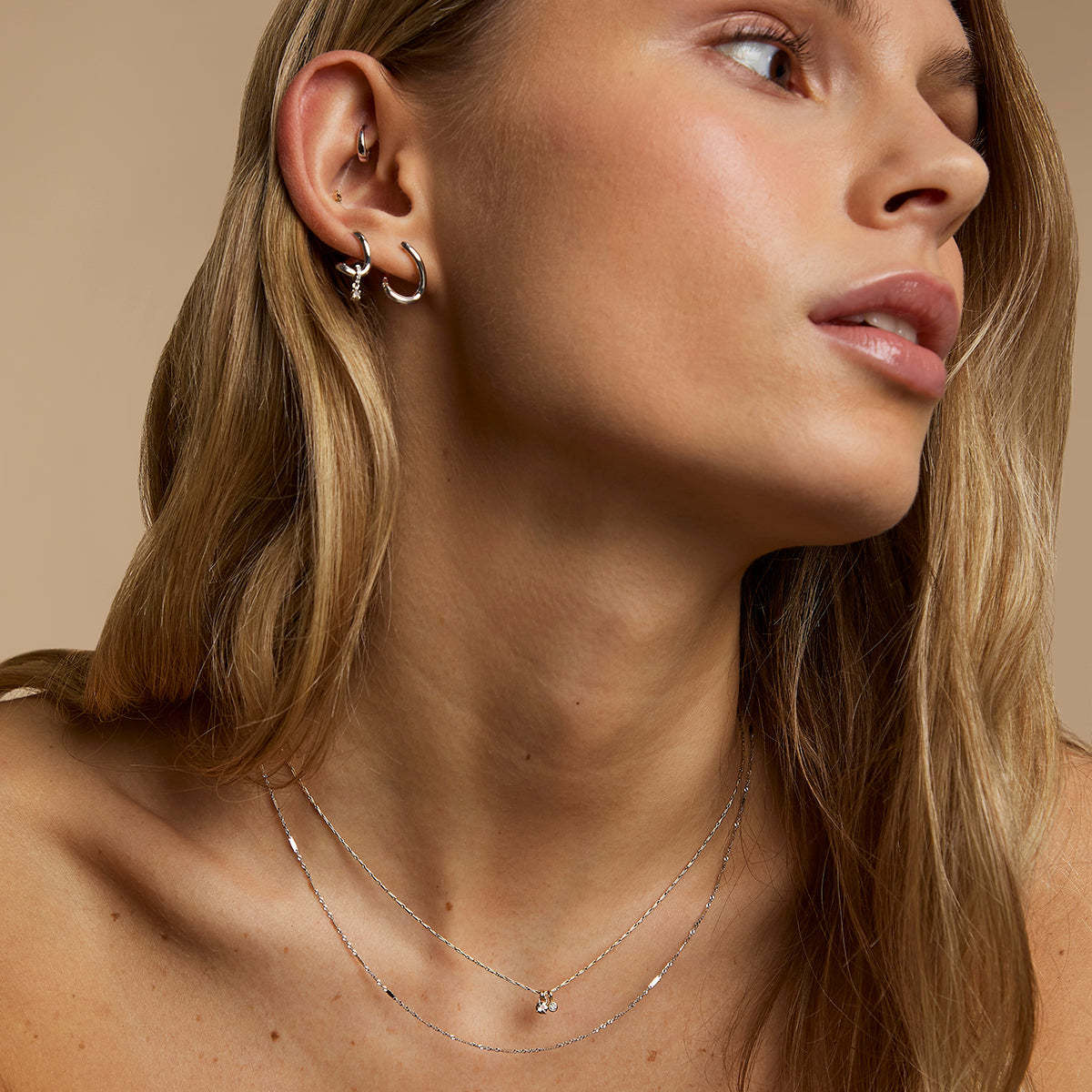 Diamond & Quartz Pendant Necklace in Solid Gold