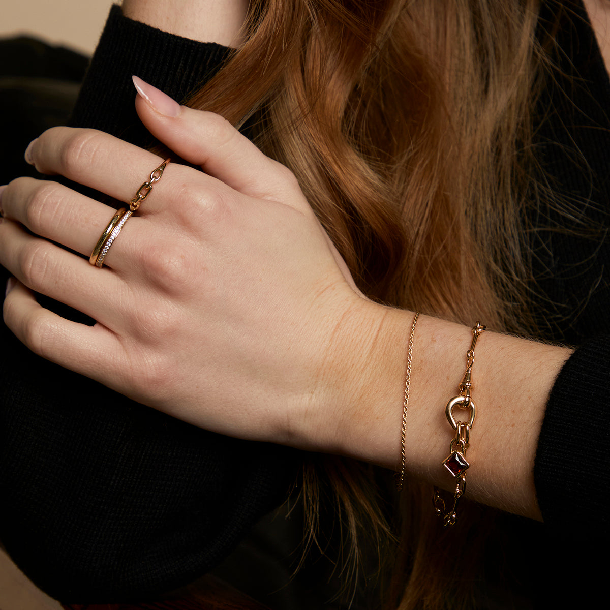 Hardware Chain Bracelet in Gold-Astrid &amp; Miyu