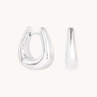 Saddle Medium Hoops in Silver-Astrid &amp; Miyu