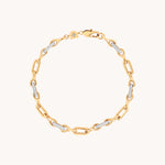 Pavé Chain Link Bracelet in Gold