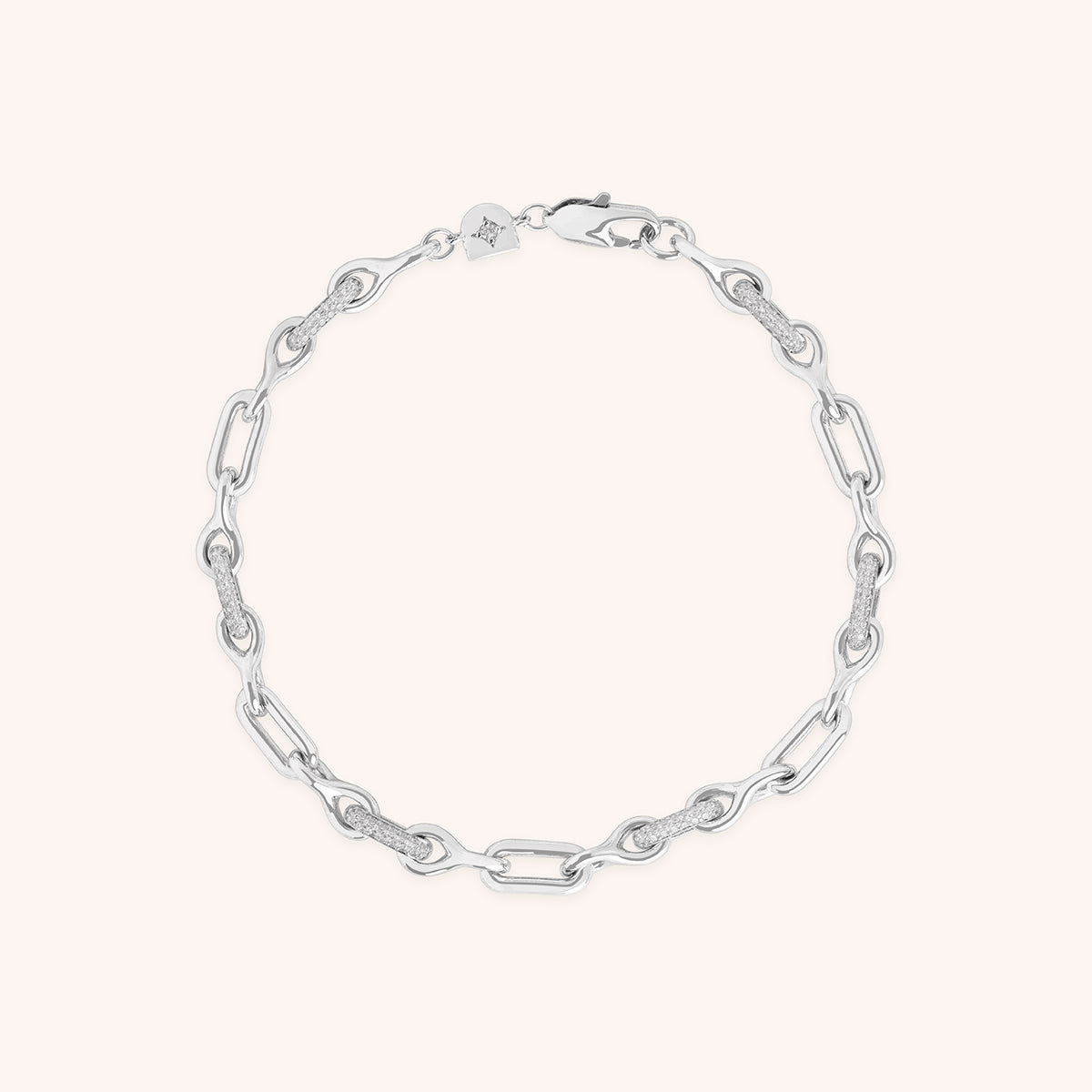 Pavé Chain Link Bracelet in Silver