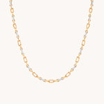 Pavé Chain Link Necklace in Gold