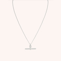 Hardware T-Bar Pendant Necklace in Silver