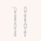 Pavé Chain Link Drop Studs in Silver