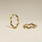 Scalloped Crystal Medium Hoops in Gold-Astrid &amp; Miyu