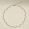 Scalloped Tennis Chain Necklace in Gold-Astrid &amp; Miyu