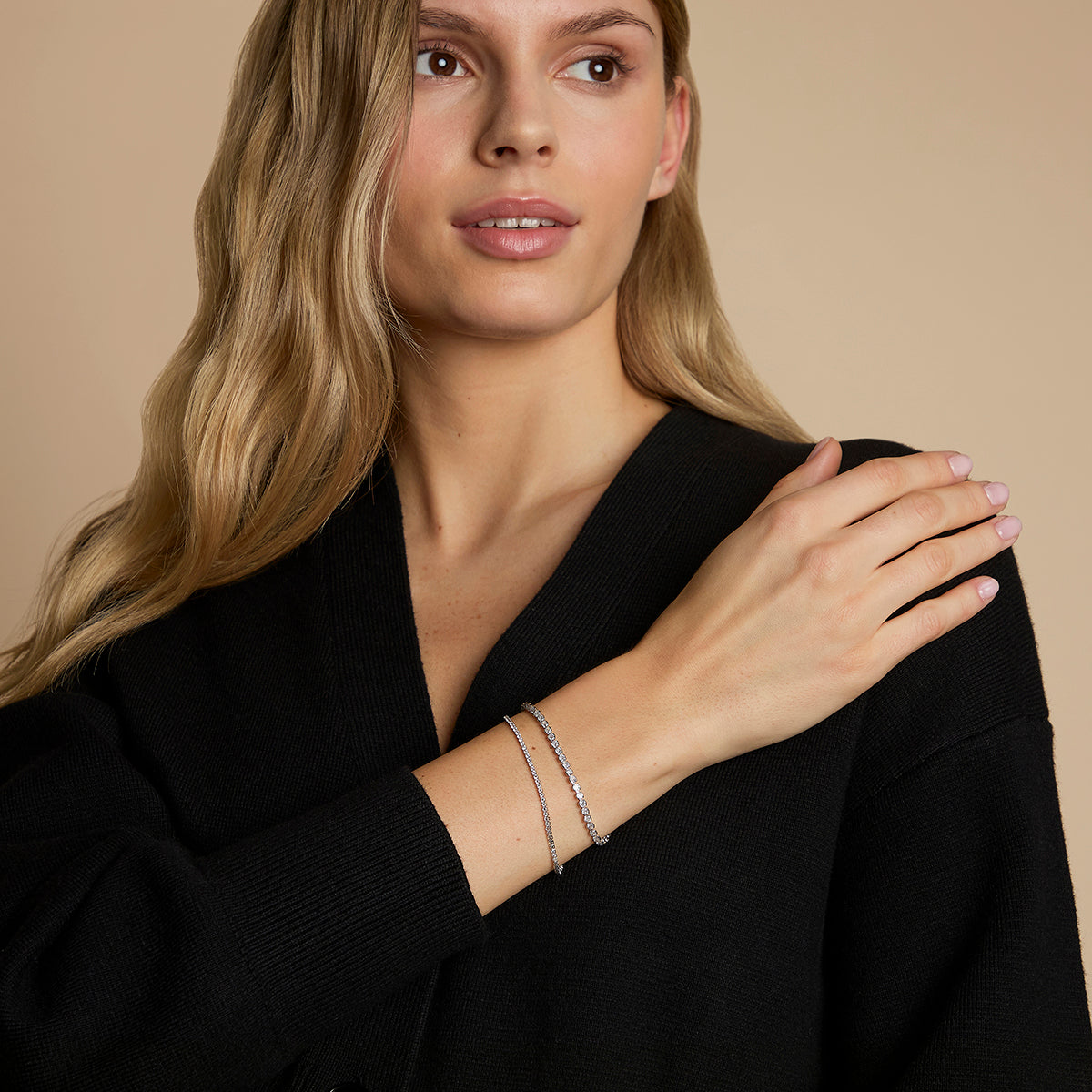 Tennis Bracelet Stacking Set in Silver