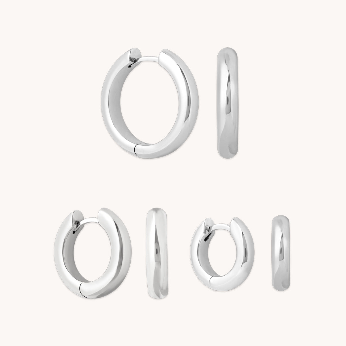 Bold Hoops Stacking Set in Silver