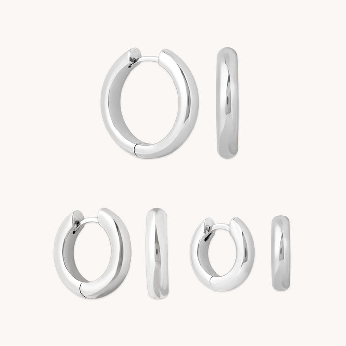 Bold Hoops Stacking Set in Silver