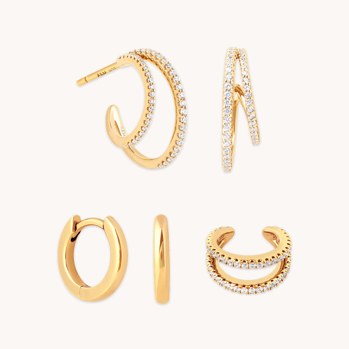 Illusion Hoops Stacking Set in Gold