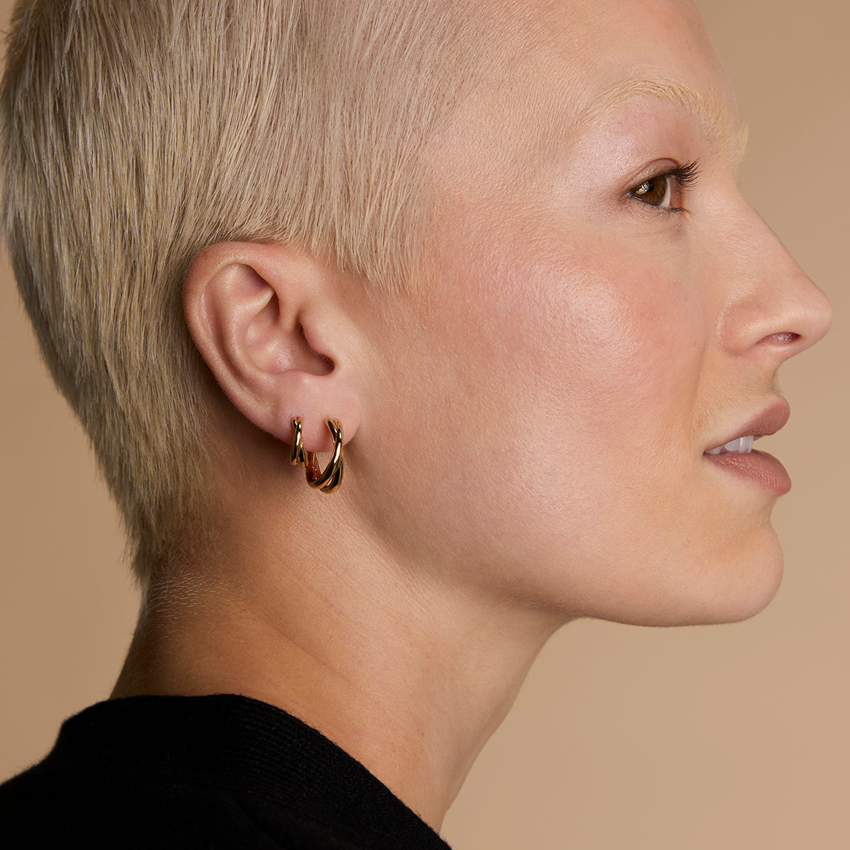 Crossover Illusion Hoops Stacking Set in Gold