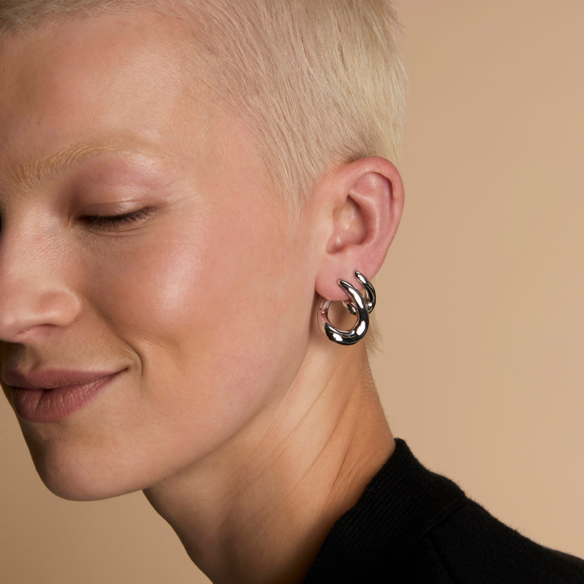 Molten Hoops Stacking Set in Silver