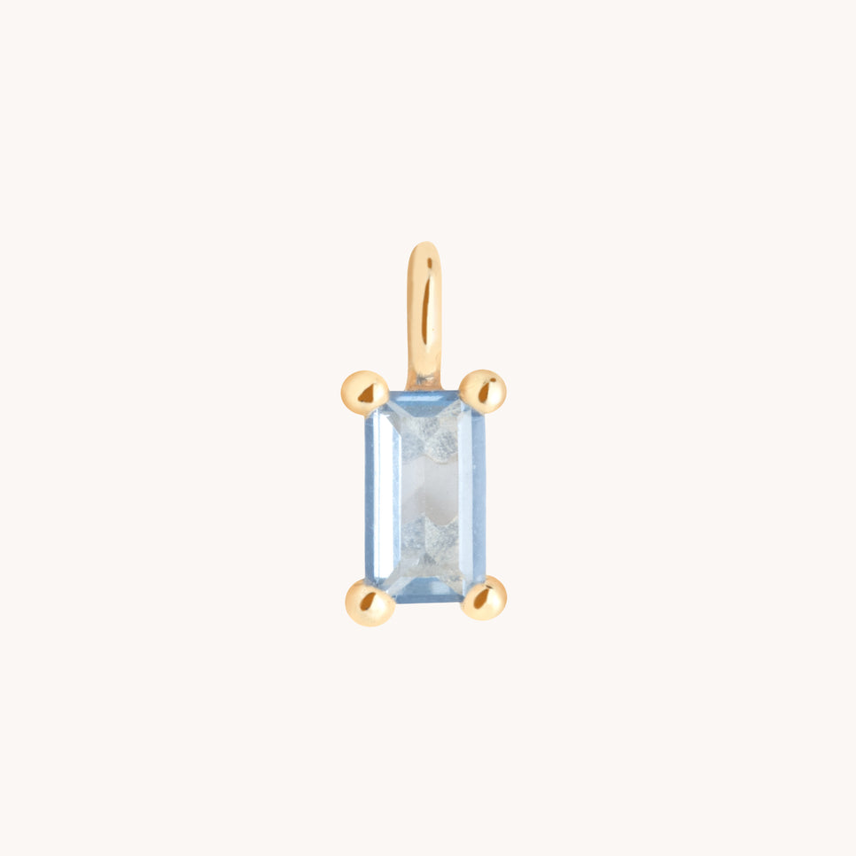Blue Spinel Charm 9k Gold