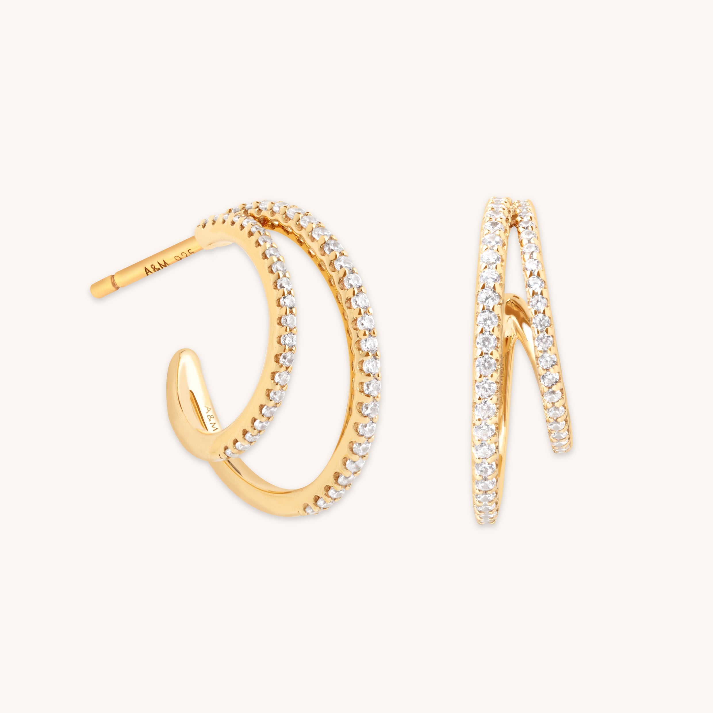 Illusion Crystal Hoops in Gold-Astrid &amp; Miyu