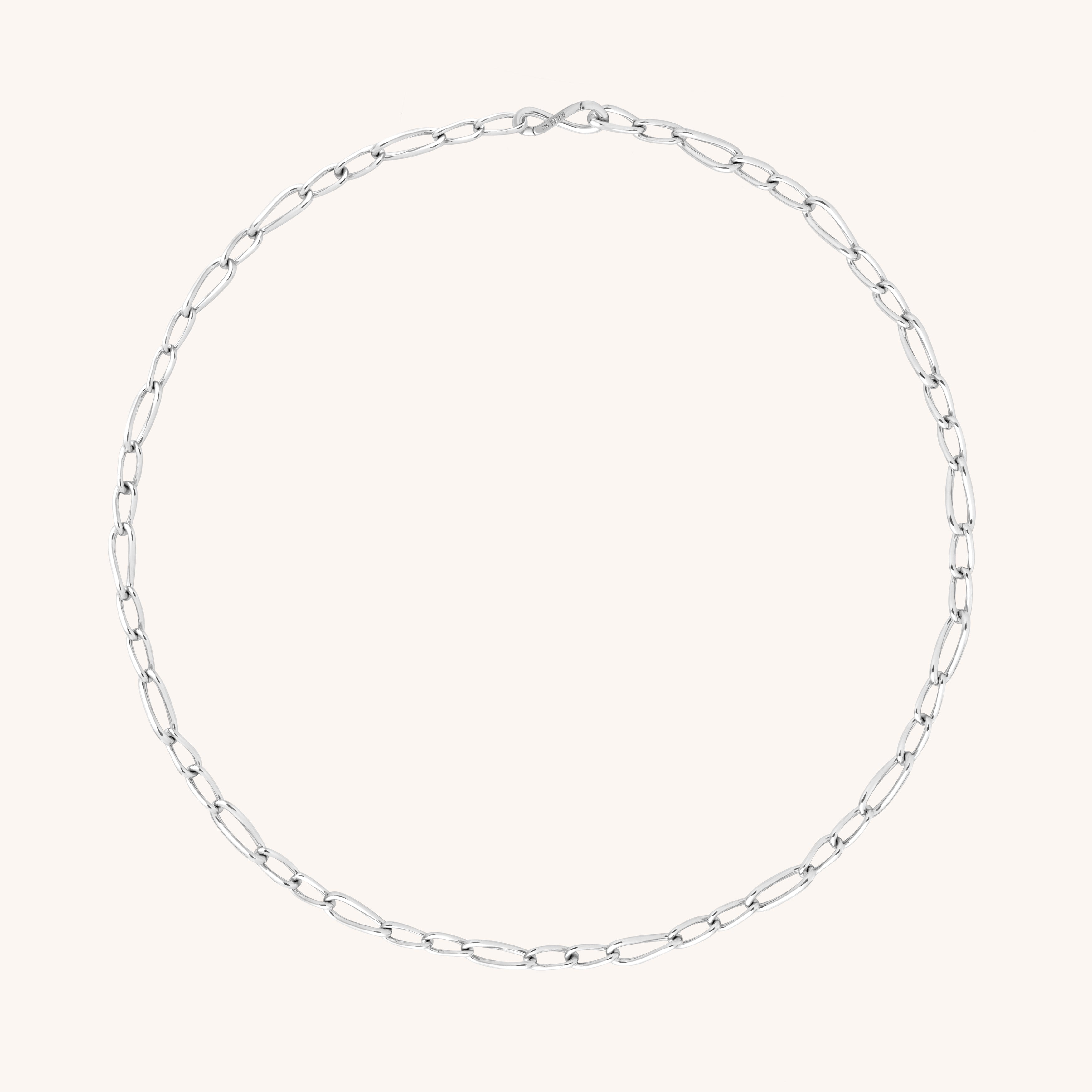 Infinite Slim Chain Necklace in Silver