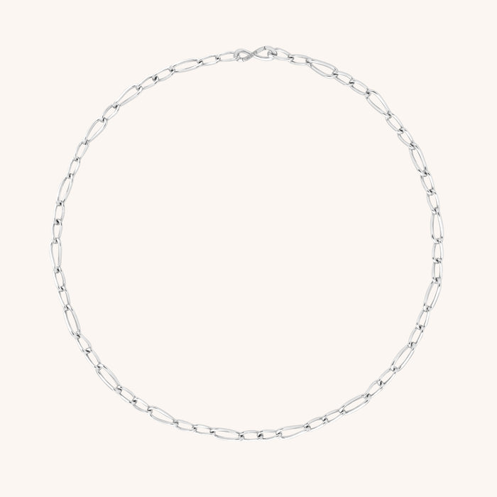 Infinite Slim Chain Necklace in Silver