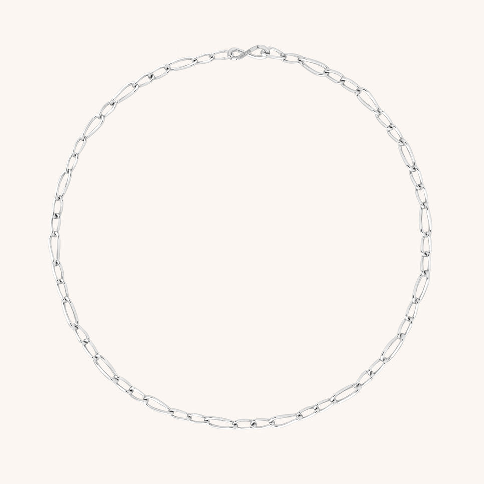 Infinite Slim Chain Necklace in Silver