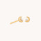Celestial Moon Stud Earrings in Gold