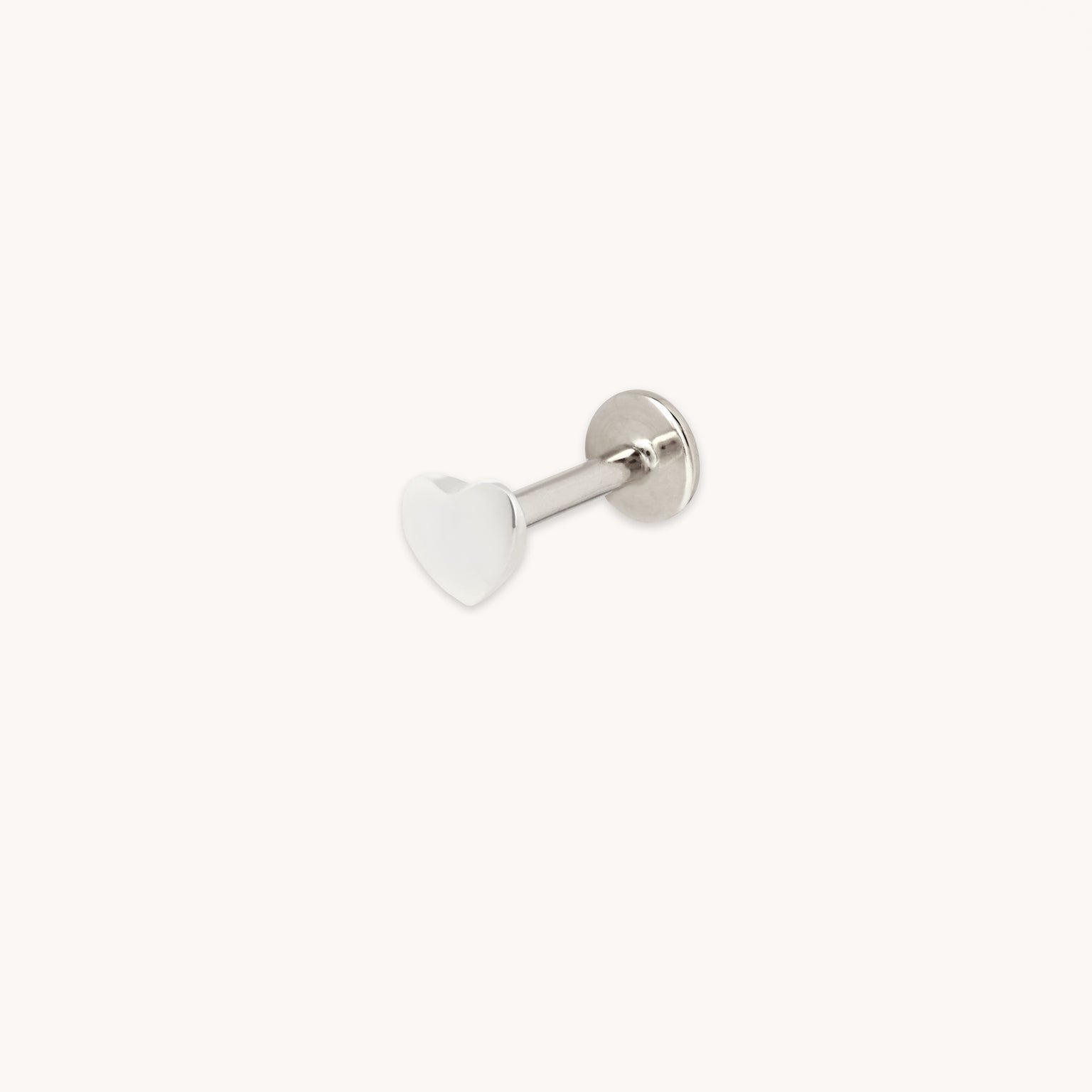 Heart Titanium Piercing Stud in Platinum