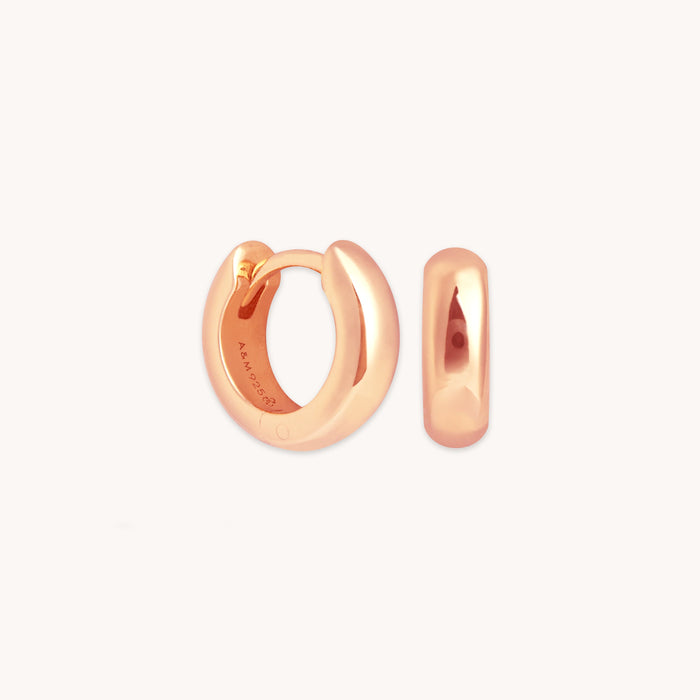 18k Rose Gold Plated Jewellery - Bold Essential Huggies in Rose Gold - Huggies - Astrid &amp; Miyu