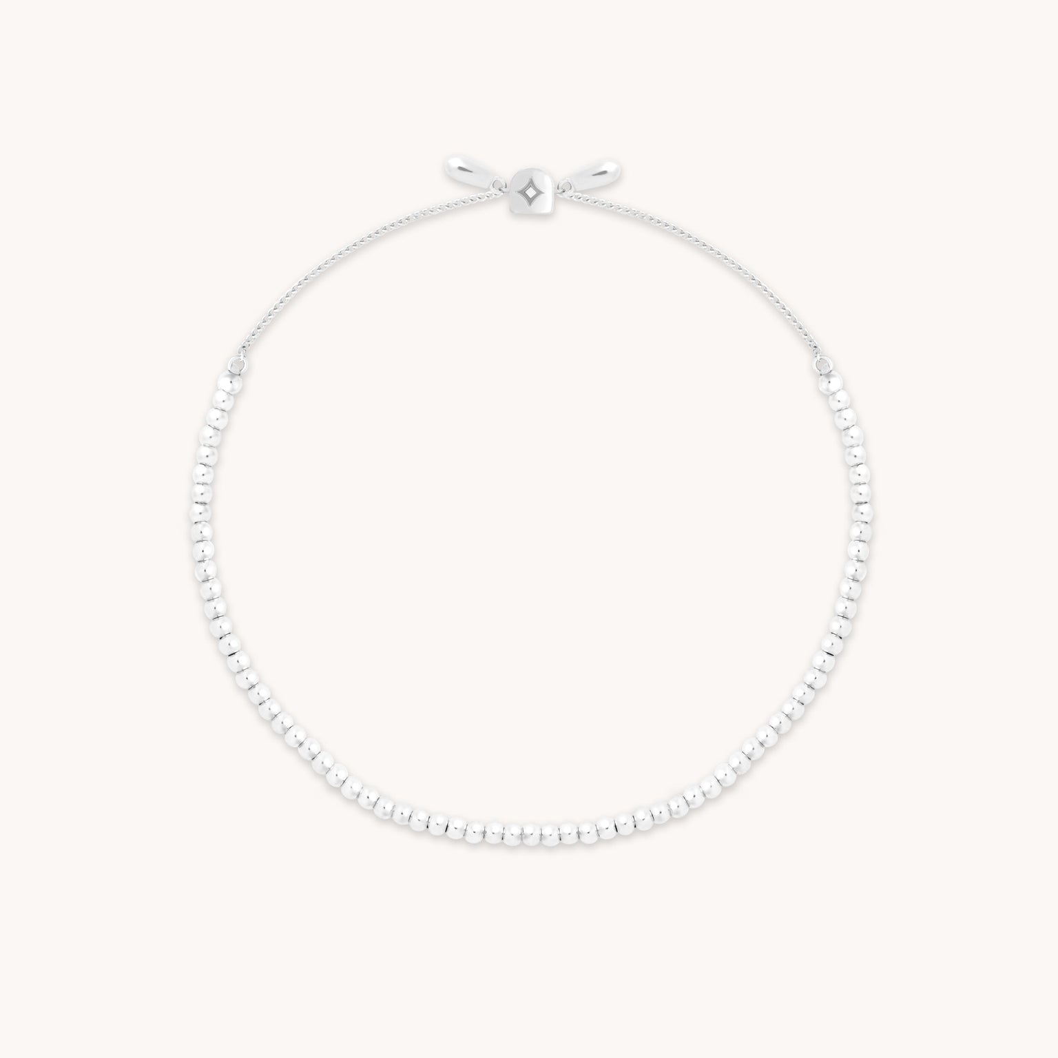 Beaded Bracelet in Solid White Gold