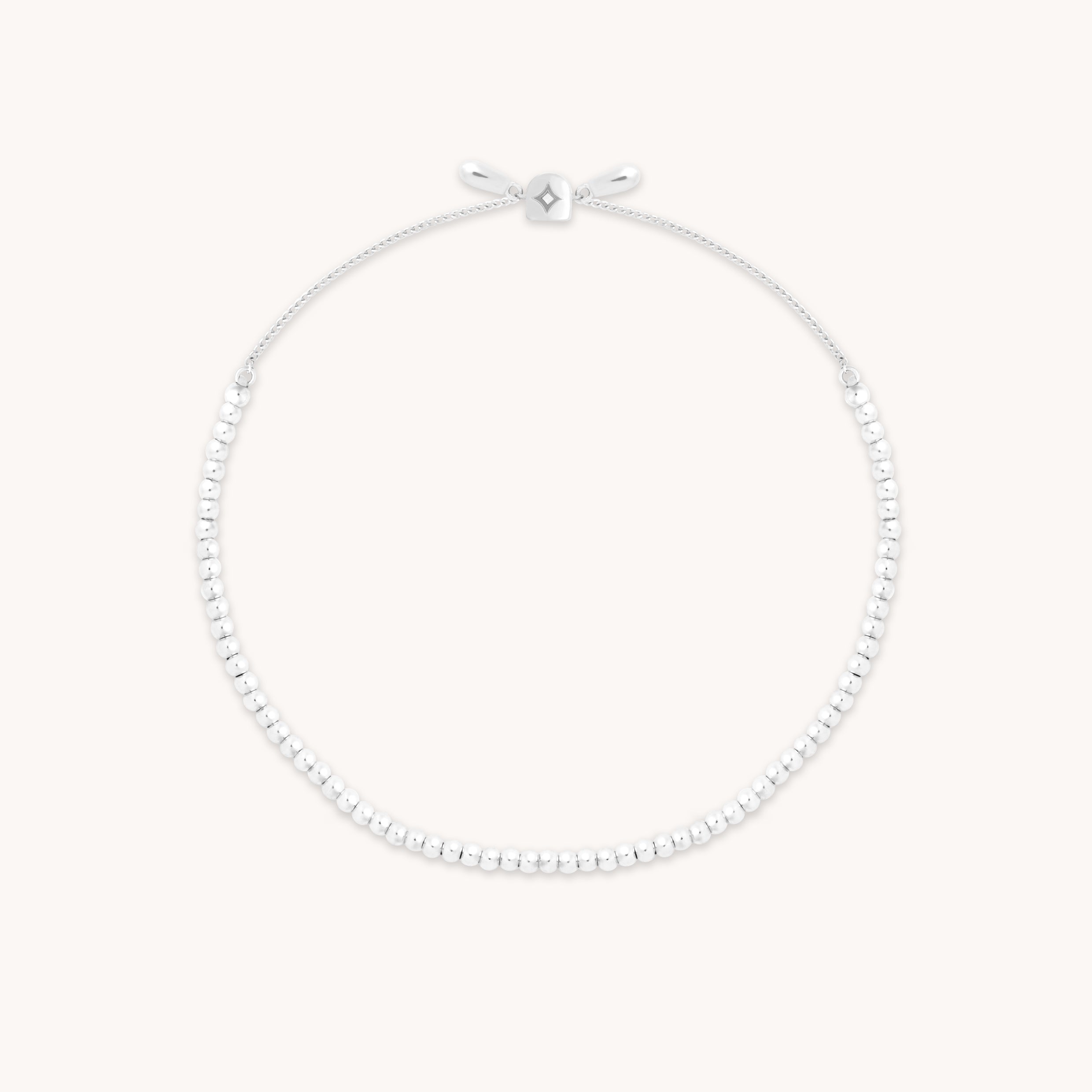 Beaded Bracelet in Solid White Gold