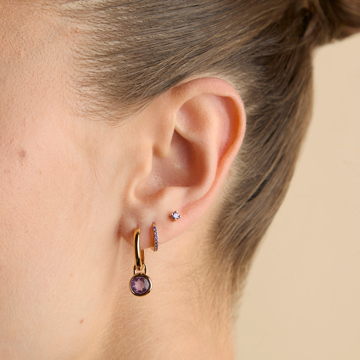 Amethyst February Clip Charm in Gold-Astrid &amp; Miyu