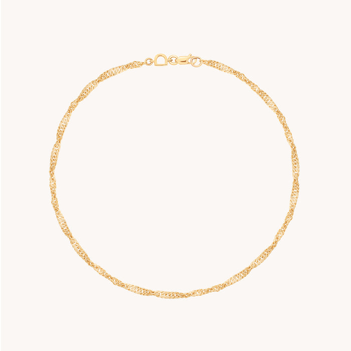 Bold Astrid Chain Anklet in Solid Gold