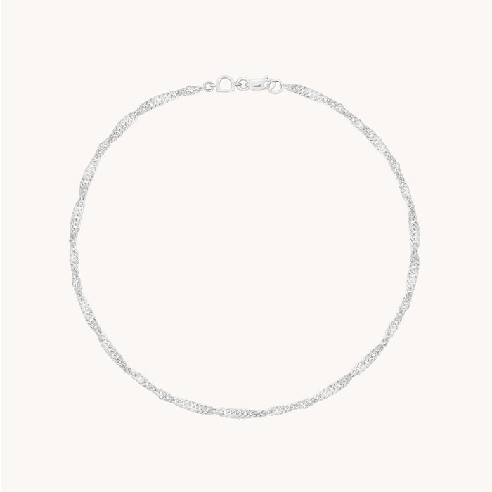 Bold Astrid Chain Anklet in Solid White Gold