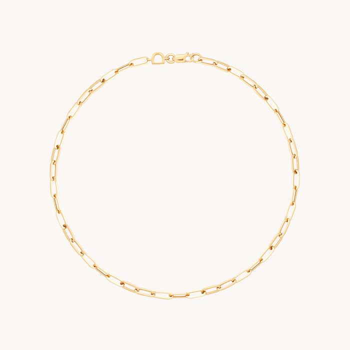 Piccadilly Chain Anklet in Solid Gold