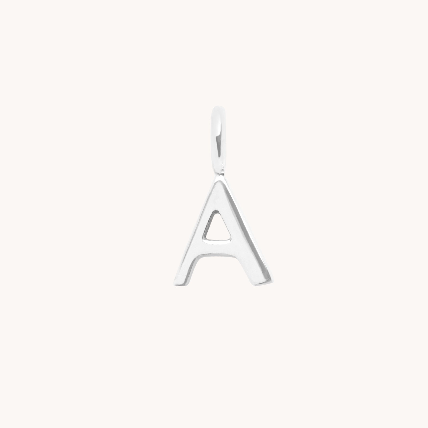 A Initial Charm 9k White Gold
