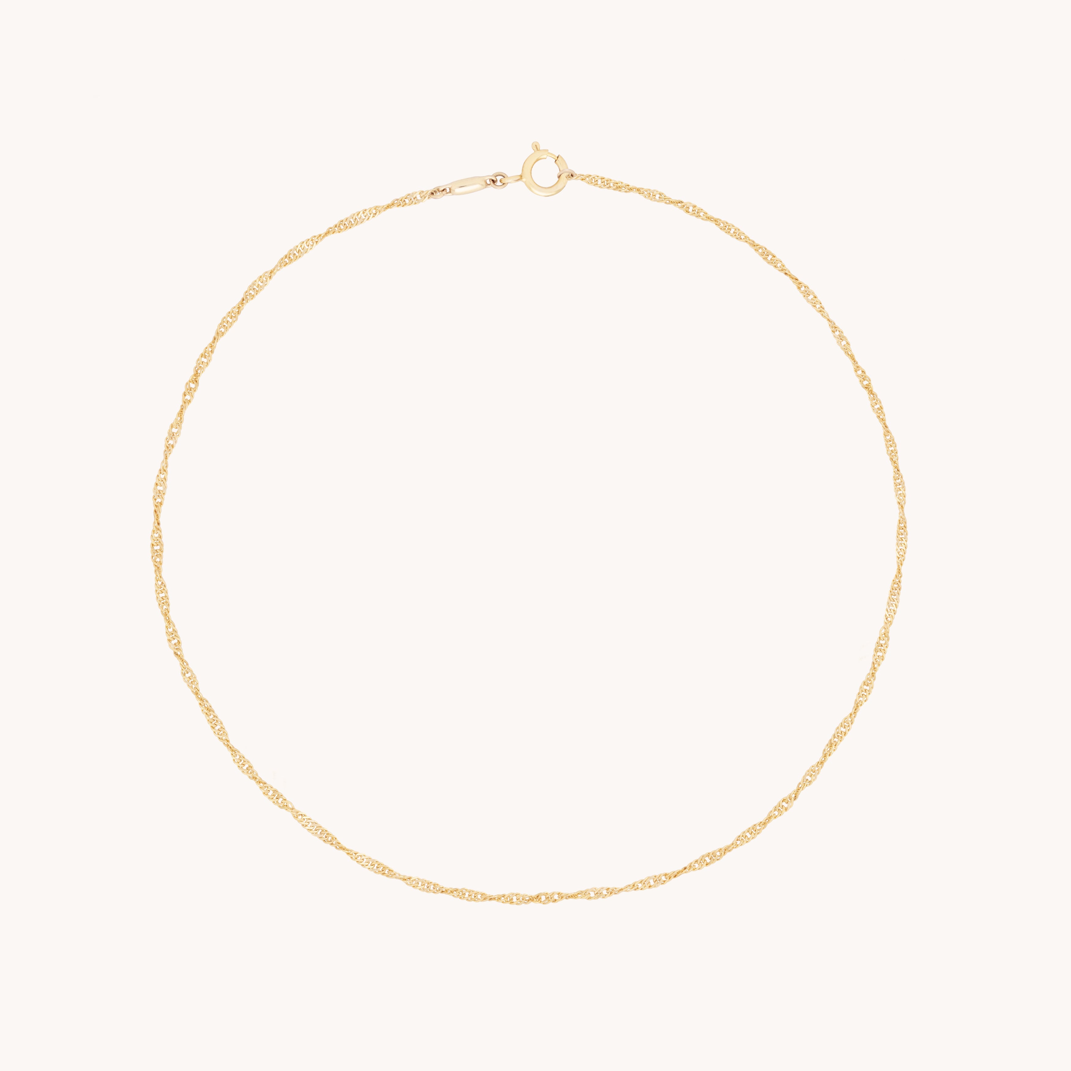 Astrid Chain Anklet in Solid Gold