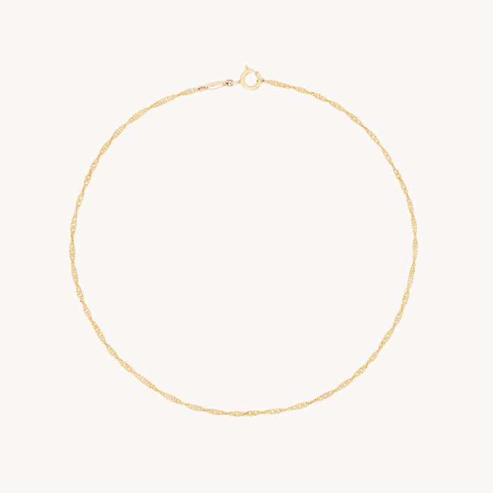 Astrid Chain Anklet in Solid Gold