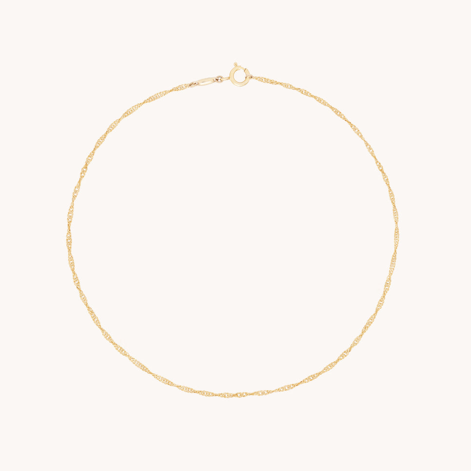 Astrid Chain Anklet in Solid Gold