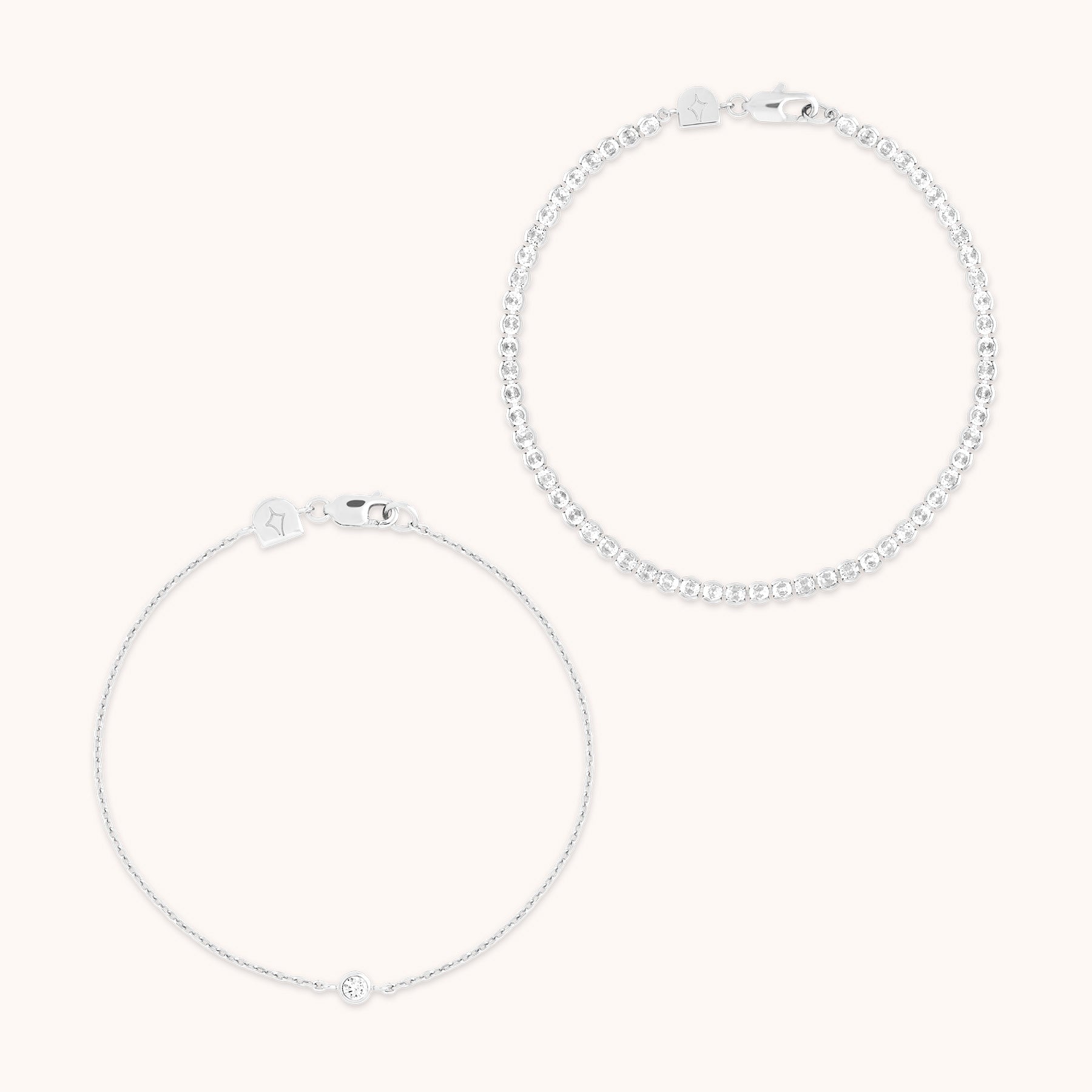 Gleam Tennis Bracelet Gift Set in Silver
