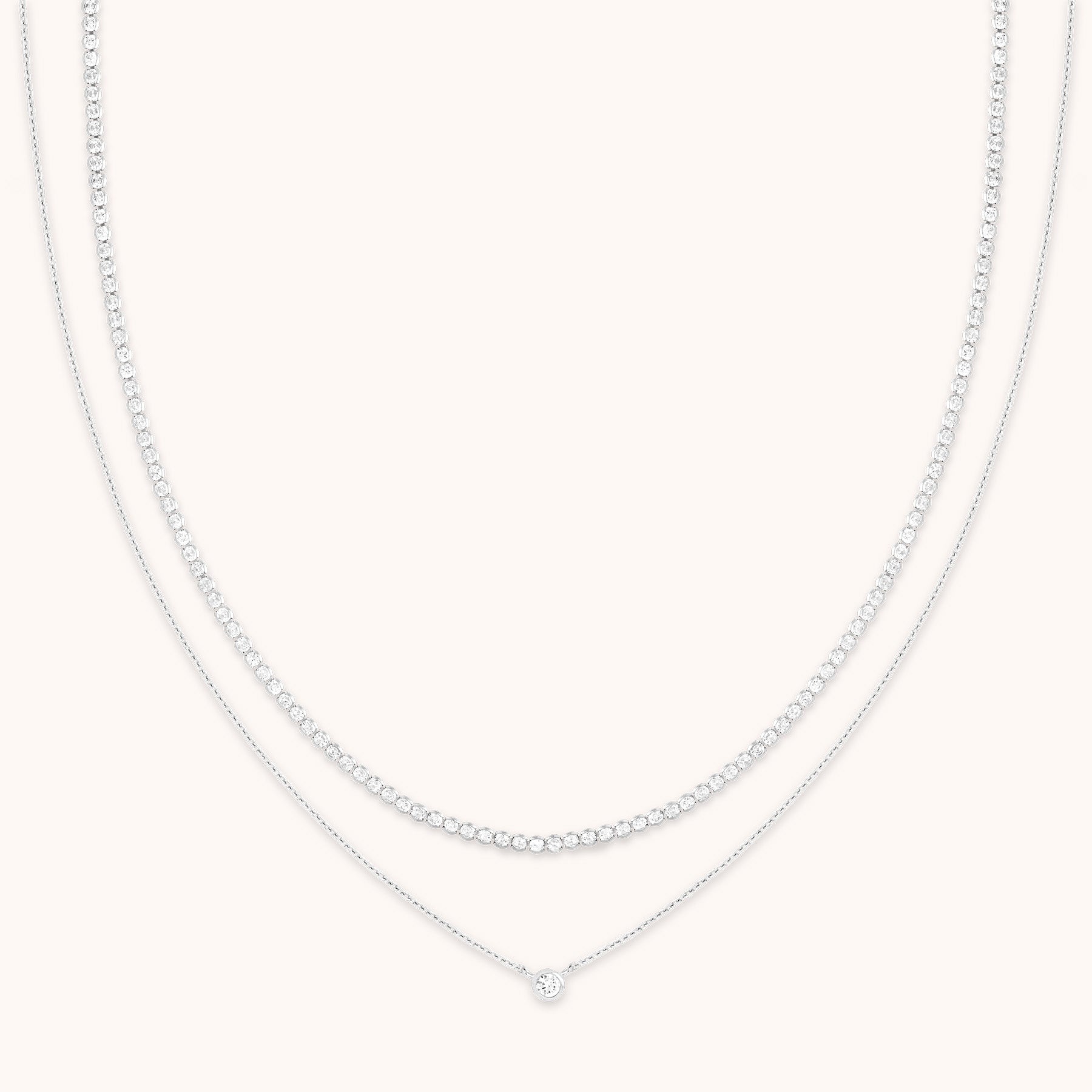 Gleam Tennis Necklace Gift Set in Silver