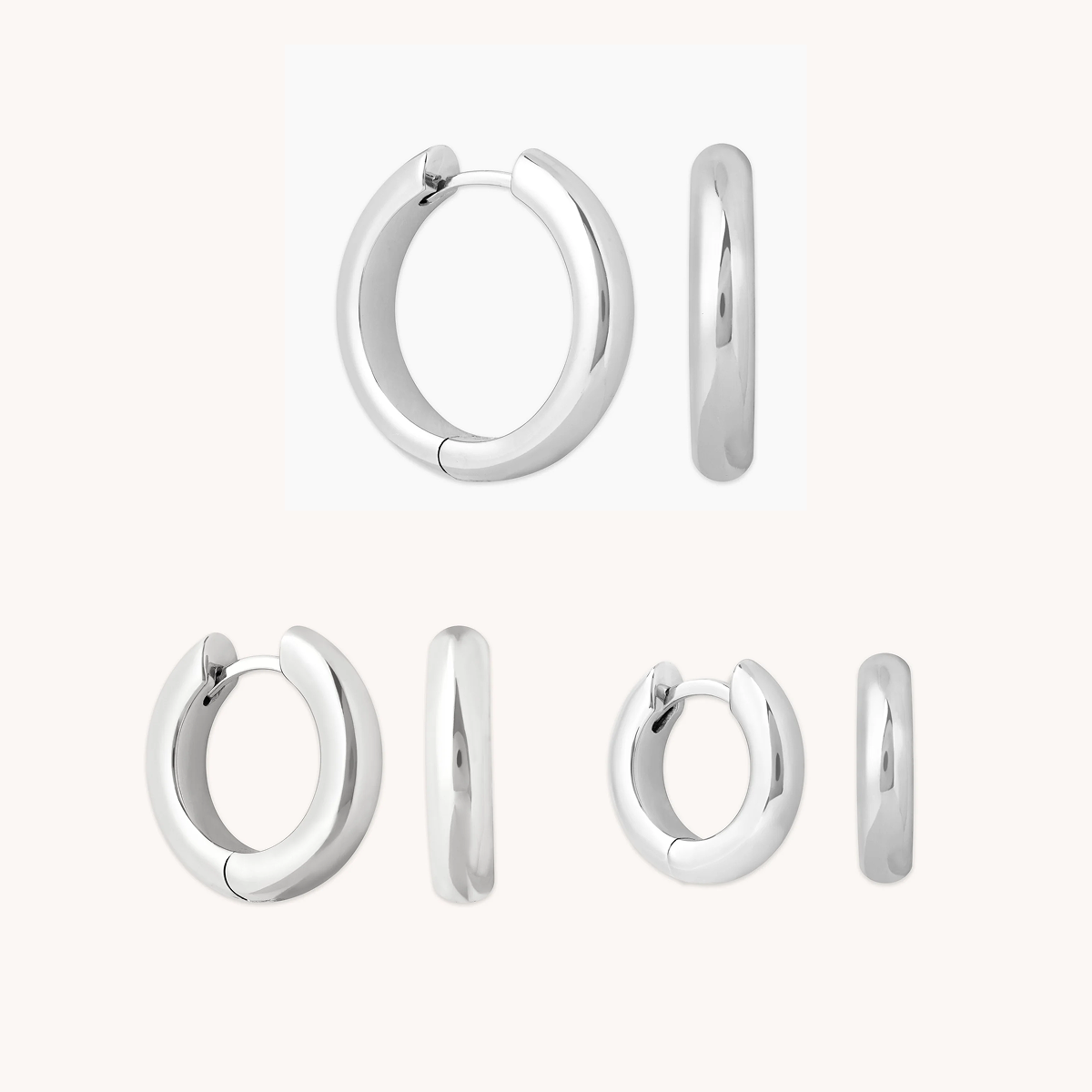 Bold Hoops Gift Set in Silver