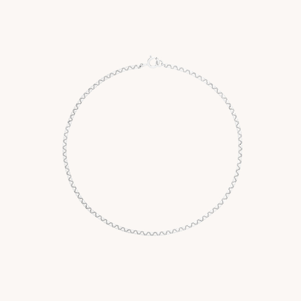 Chelsea Chain Bracelet in Solid White Gold