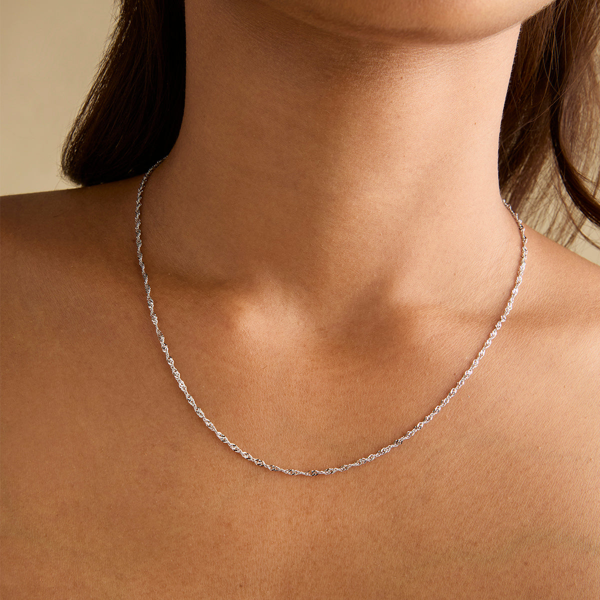 Bold Astrid Chain Necklace in 9k White Gold