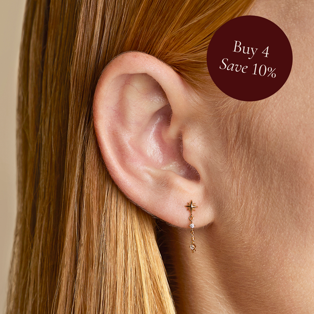 Star Trail Studs Cracker in Gold