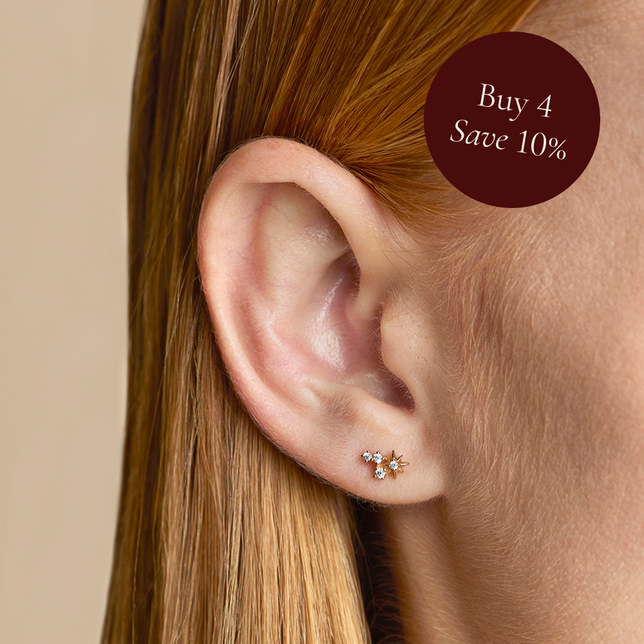 Twilight Star Studs Cracker in Gold