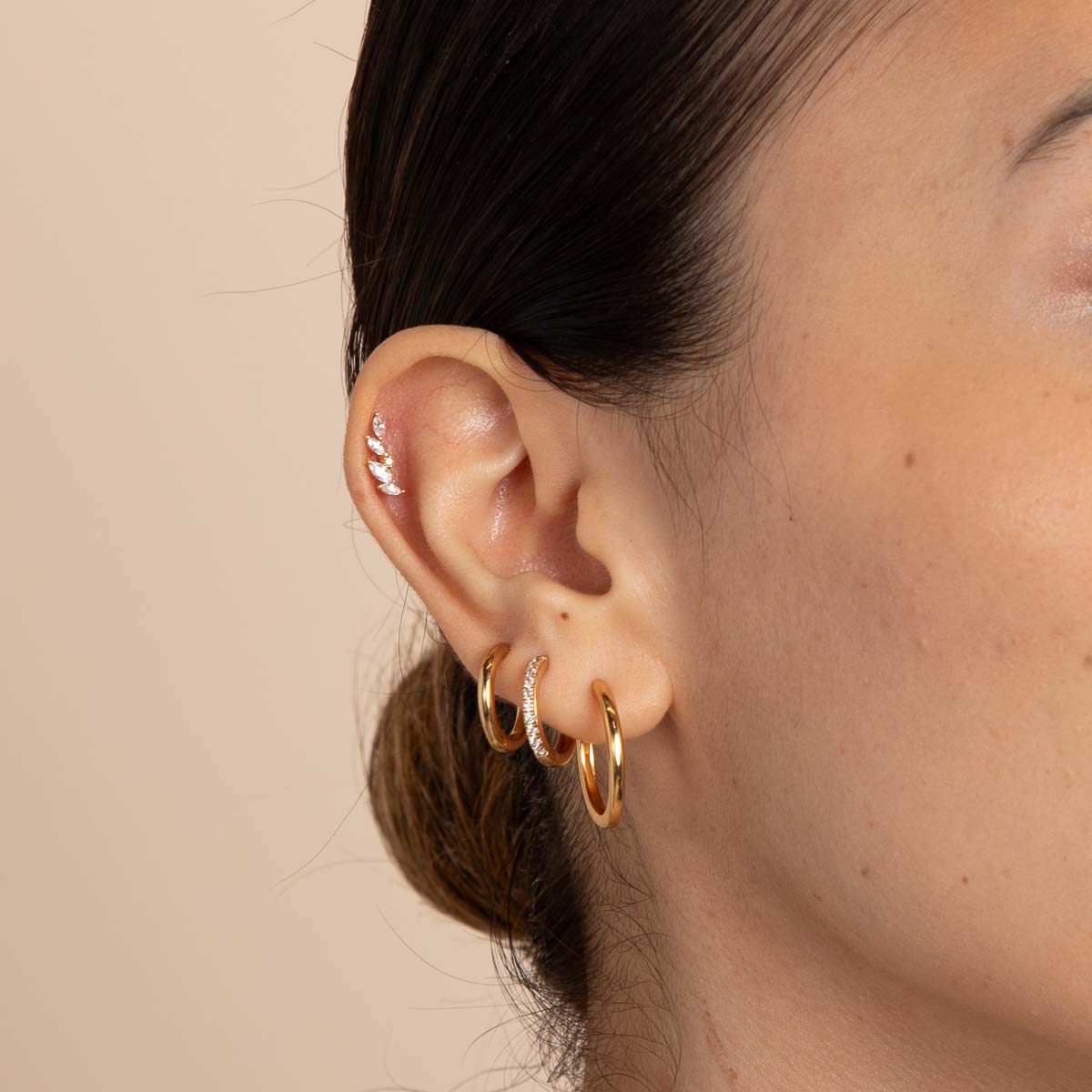 Gold barbell deals earrings