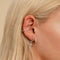 Simple Hinge Hoops in Silver worn shot